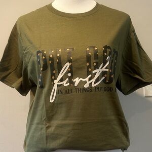 Jerzees Olive Green Graphic Tee